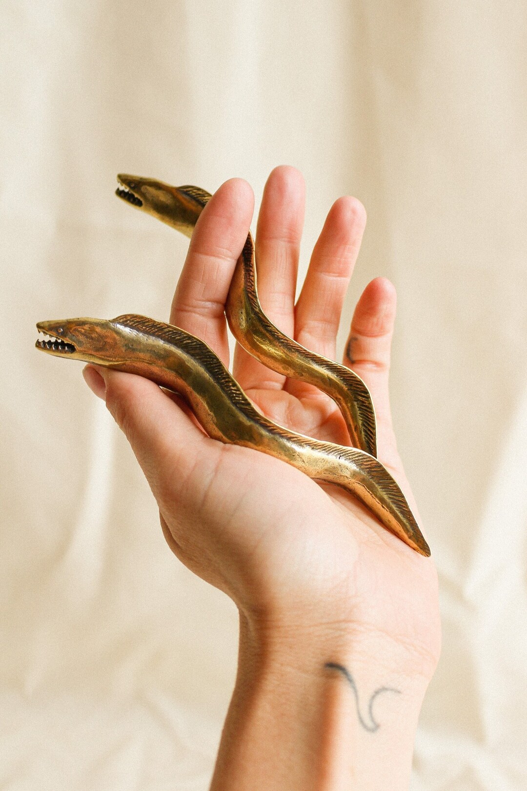 Moray Eel Figurine Antique Vintage Brass Handmade Gold Statue - Etsy