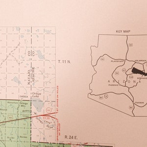 vintage original 1972 Arizona Sitgreaves National Forest map Gila and Salt River meridian topographic outdoorsman hiking gift memorabilia image 4