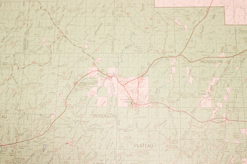 vintage original 1972 Arizona Sitgreaves National Forest map Gila and Salt River meridian topographic outdoorsman hiking gift memorabilia image 7