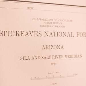 vintage original 1972 Arizona Sitgreaves National Forest map Gila and Salt River meridian topographic outdoorsman hiking gift memorabilia image 3