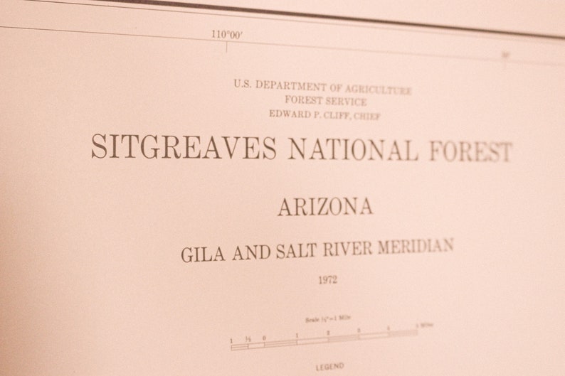 vintage original 1972 Arizona Sitgreaves National Forest map Gila and Salt River meridian topographic outdoorsman hiking gift memorabilia image 3