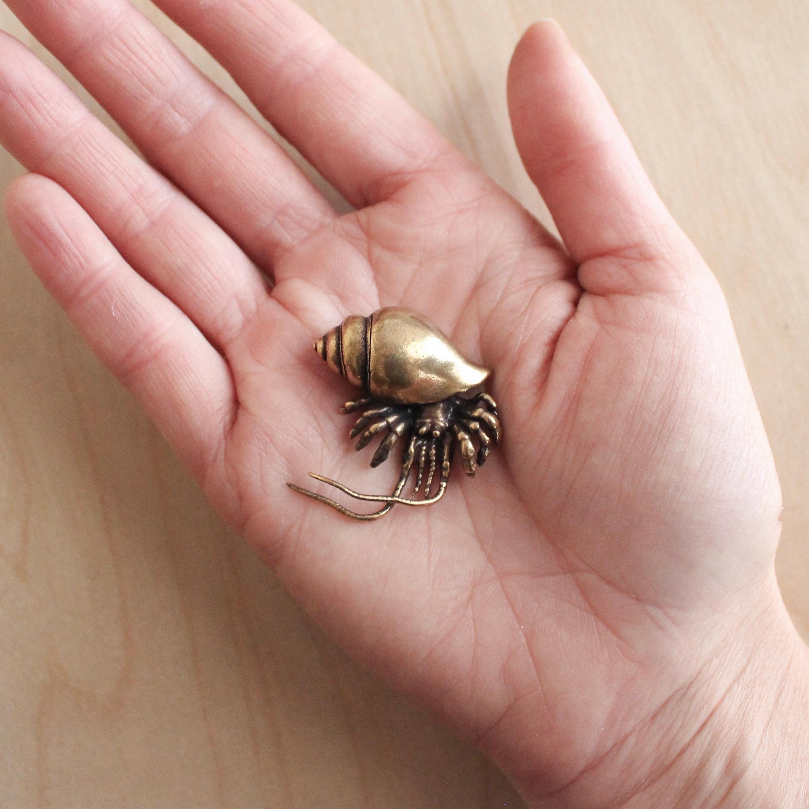 真鍮製ヤドカリのミニチュア、ビンテージの海の生き物の置物 - Etsy 日本