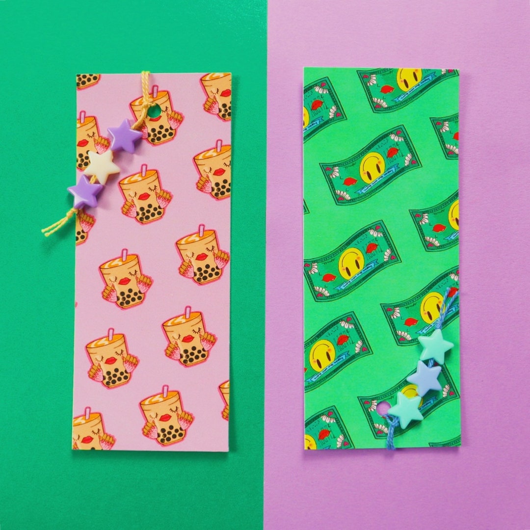 Patterned Bookmarks with Beads Etsy