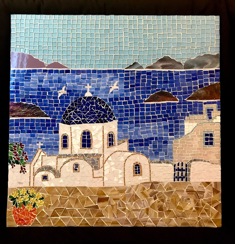 Mosaic Art Glass Art Home Decor Wall Decor Mosaico Etsy