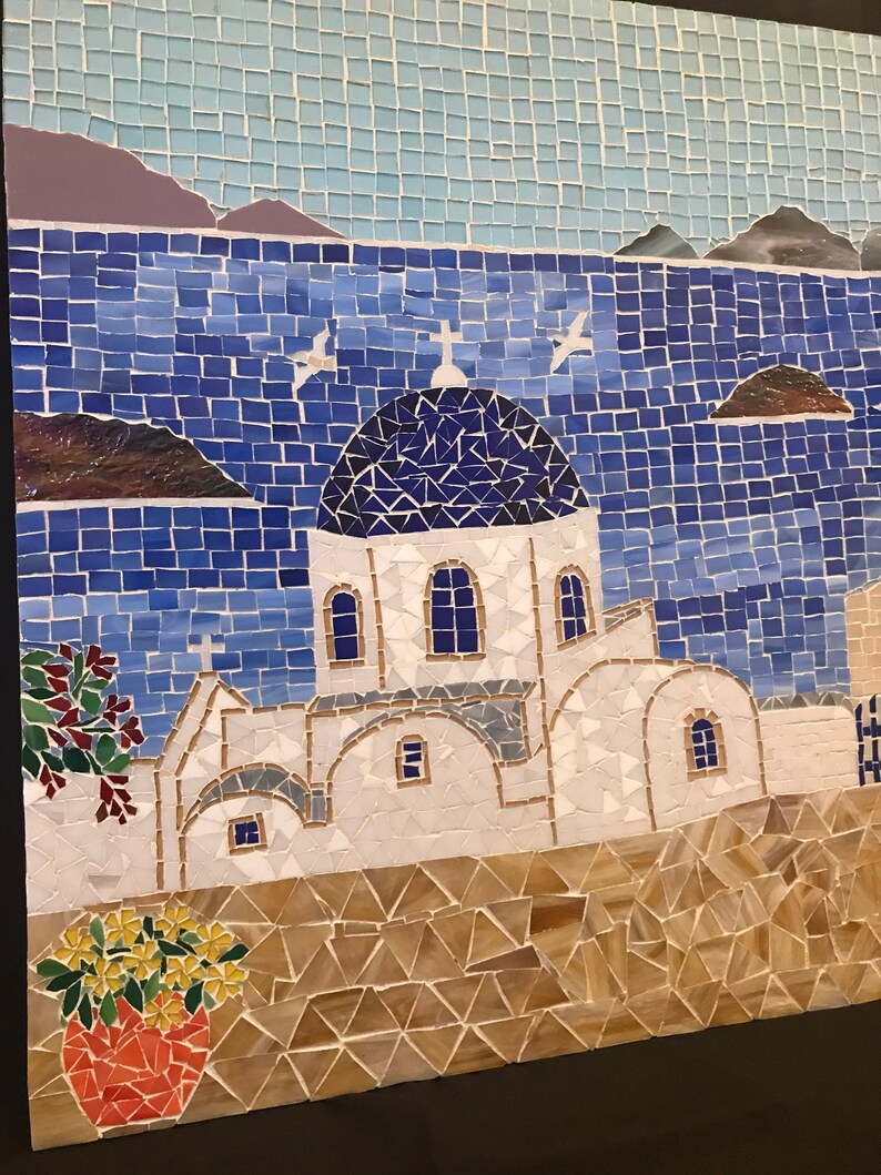 Mosaic Art Glass Art Home Decor Wall Decor Mosaico Etsy