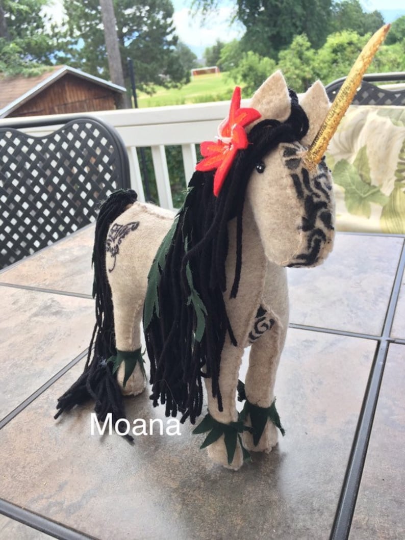 Tangled Custom Pegasus Unicorn Stuffed Horse and Moana