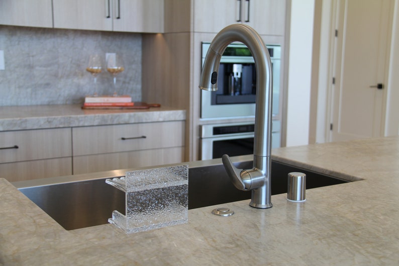 Acrylic Soap Dish, Soap Holder, Sponge Holder 2 in 1 Holder for Kitchen