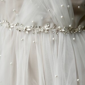 Pearl wedding dress. Fairy wedding dress. Bohemian wedding dress. V neckline image 5