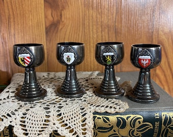 Vintage Miniature German Goblets Silver Plated Set of 4 READ