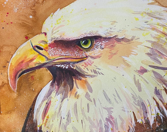 Featured listing image: Bald Eagle Watercolor Painting