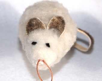 Cat Toy Wool Mouse - Mouse Rat like Teaser Wand / Pole Attachment / Refill