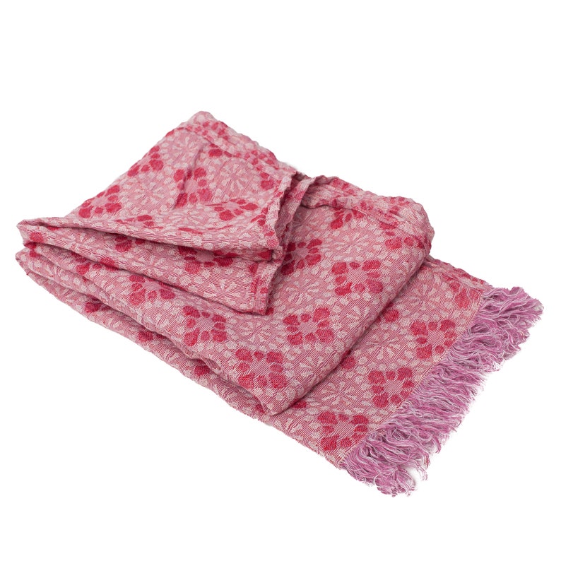 pink linen scarf