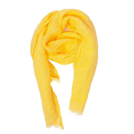yellow linen scarf