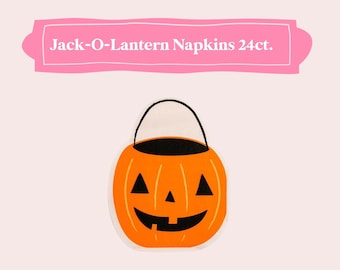Jack-O-Lantern Napkins, Pumpkin Napkins, Halloween Party Napkins, Halloween Party Plates, Halloween Party Decor, First Birthday Halloween,