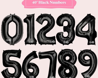 Black Jumbo Number Balloon, Giant Number Balloon, Large Number Balloon, Birthday Number Balloons, 40" Number Balloon, Birthday Photo Balloon