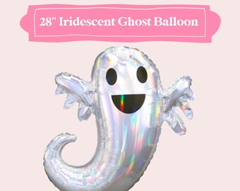 Iridescent Ghost Balloon, Ghost Balloon, Pastel Halloween Party Decor, Halloween Birthday Girl, Halloween Party Decor