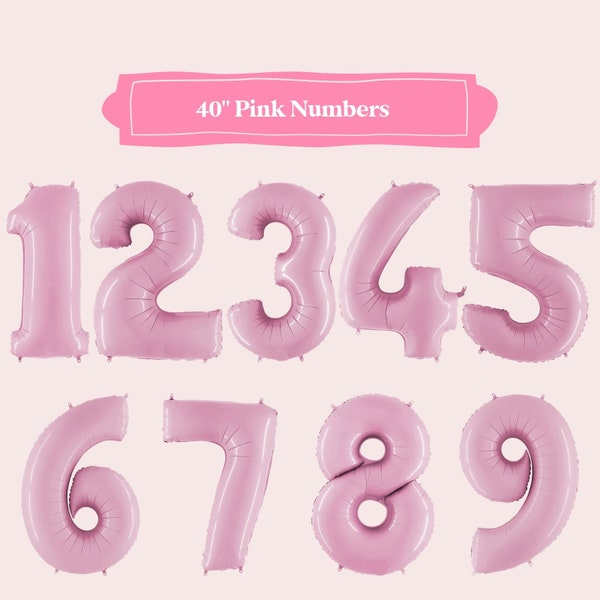 Jumbo Pink Number Balloon, Giant Number Balloon, Large Number Balloon, 40" Pink Number Balloon, Girl Number Balloon, First Birthday Number