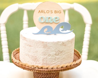 Surf First Birthday, Surf Cake Topper, The Big One First Birthday, Wave Cake Topper, The Big One Surf Birthday, Boy Surf Party