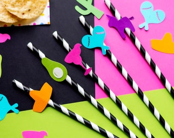 Fiesta Straws - Margarita Straws - Fiesta Drinkware - Cinco De Mayo Party - Final Fiesta Bachelorette Drink - First Fiesta - Taco Twosday