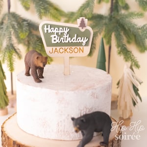 Happy Camper First Birthday, National Park Cake Topper, Adventure First Birthday, Little Explorer Cake Topper, First Birthday, Bear Birthday