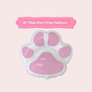 Pink Paw Print Balloon, Girl Puppy Party, Pawty Animal Party, Dog Party, Cat Party, Puppy Party Decorations, Girl Dog Party,