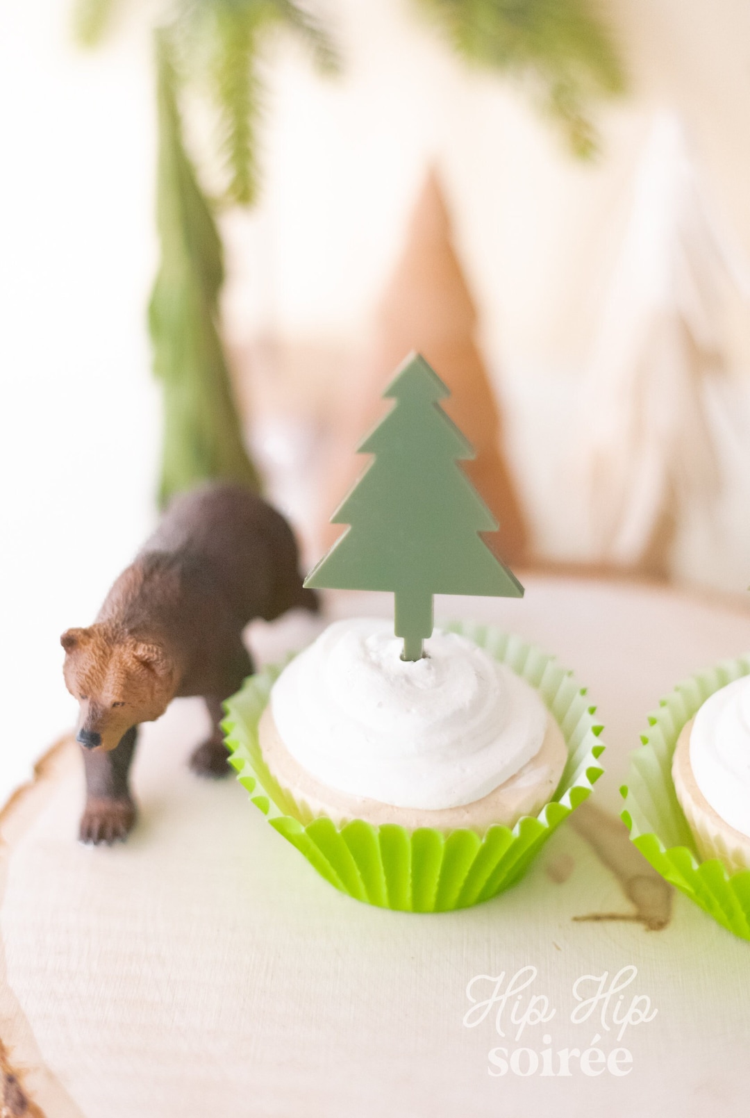 Pine Tree Cupcake Topper, Tree Cupcake Topper, Adventure Birthday Party