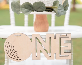 Golf First Birthday High Chair Banner, Wood High Chair Banner, Hole in One First Birthday Decorations, Golf One Banner, Hole in One Banner