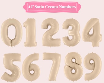 Cream Jumbo Number Balloon, Giant Number Balloons, Big Number Balloons, Number Birthday Balloons, Boho Number Balloon, Neutral Balloons