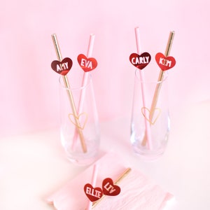 Galentines Party Decorations - Valentines Party Decorations - Custom Paper Straws - Valentines Day Party - Babes Who Brunch -Sip and Sweets