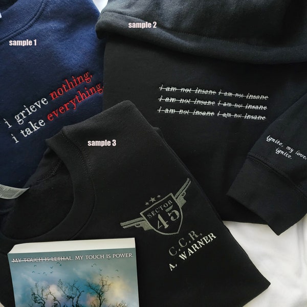 Aaron Warner Shatter Me 45 Sector CCR Uniforme Sweat-shirt brodé, 45 Sector CCR Uniform Hoodie, BookTok Merch, Bookish Merch