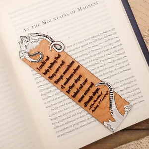 Hand painted H.P. Lovecraft bookmark, At the Mountains of Madness. Cthulhu, Lovecraftian Cosmic Horror, handmade for book lovers & readers