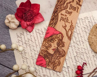 Little Red Riding Hood Hand-Painted fairy tale bookmark: for folklore and fable lovers