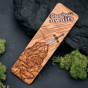 Hand-Painted Excalibur Sword Bookmark: Arthurian Legend of Merlin and King Arthur