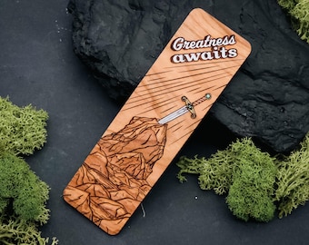 Hand-Painted Excalibur Sword Bookmark: Arthurian Legend of Merlin and King Arthur