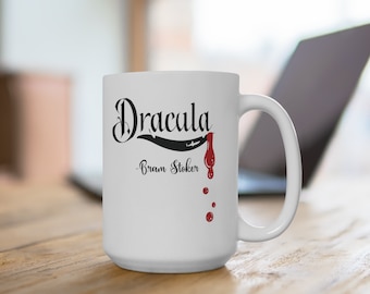 Dracula Mug (15oz): Gothic Horror Coffee Cup, Bram Stoker Vampire Classic