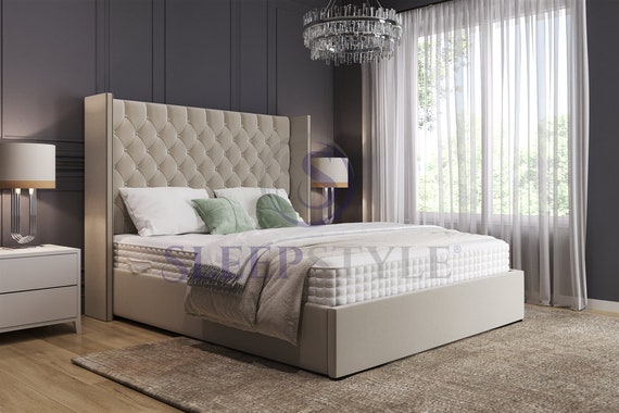 Olivia Winged Chesterfield Bed Frame - Wing Back Beds