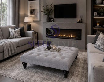 Hampton Footstool Coffee Table - Available In All Sizes, Choice Of Fabrics