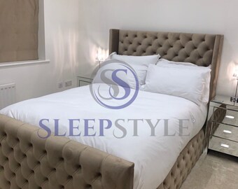 Empress Winged Chesterfield Bed Frame - Available In Any Size & Color