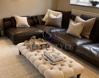 Sienna Chesterfield Footstool - Coffee Table - Available In Various Sizes, Colors & Fabrics