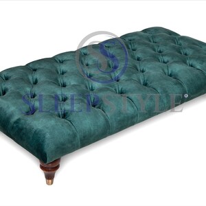 NEW MODEL Chesterfield Upholstered Footstool - Coffee Table - Available In Various Sizes, Colors & Fabrics