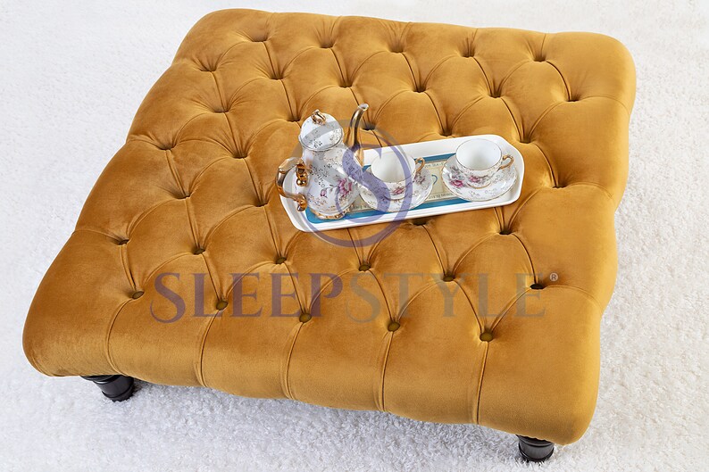 77cm X 77cm Chesterfield Footstool Coffee Table Available Etsy UK