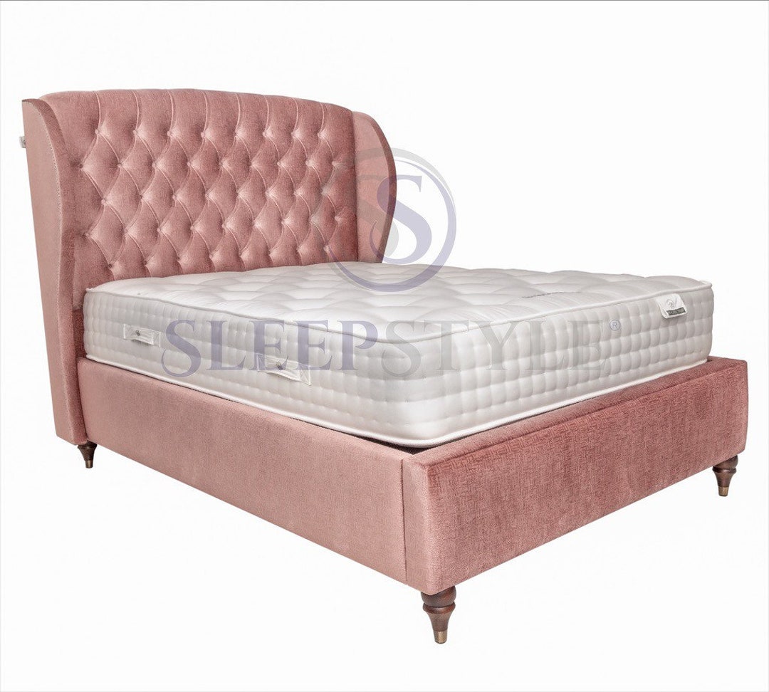 Lucille Winged Chesterfield Bed Frame - Etsy UK