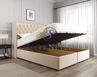 Luxury Winged Ottoman Storage Bed - Available In All Sizes