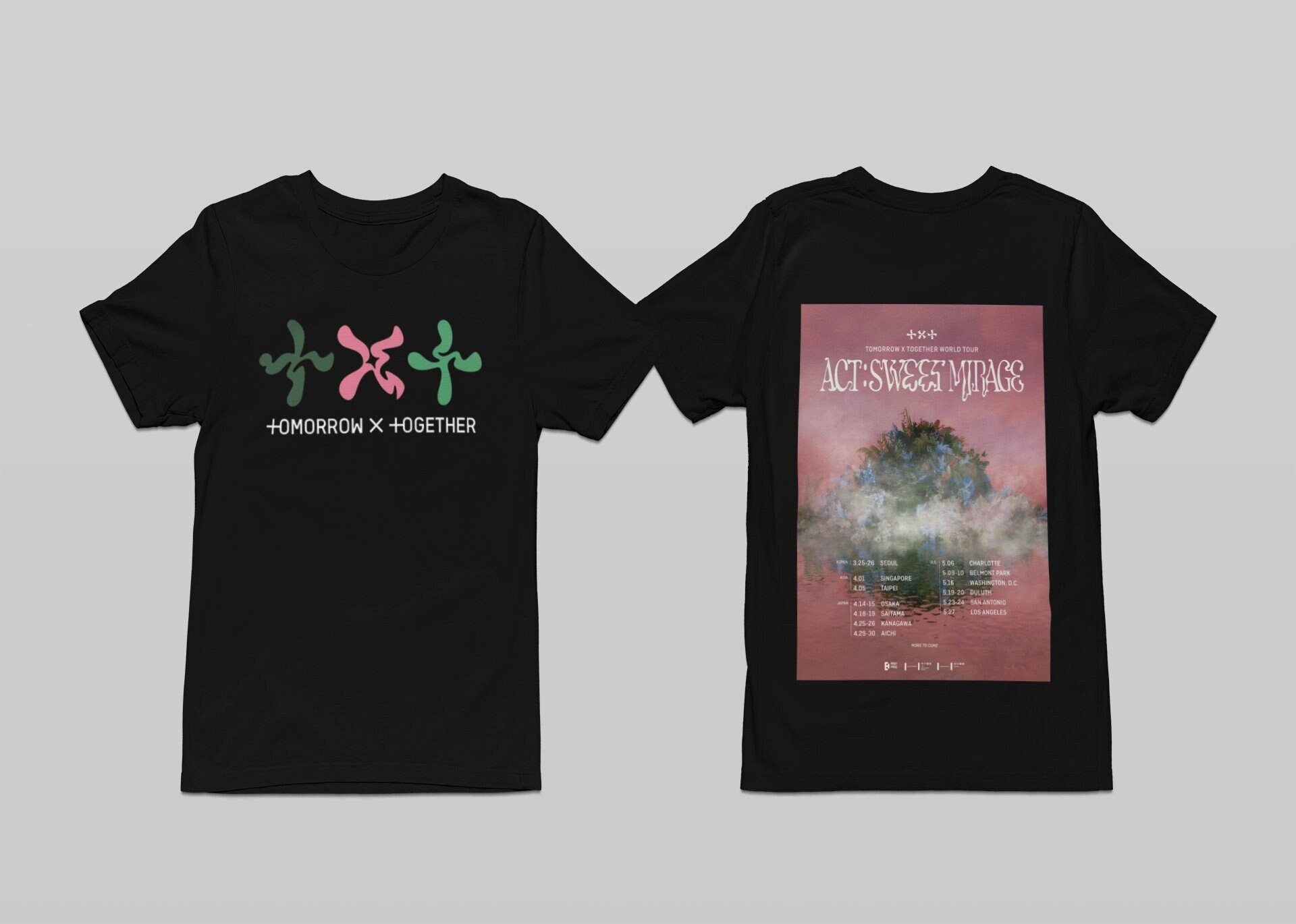 Discover Tomorrow X Together World Tour 2023 TXT Zweiseitiges T-Shirt