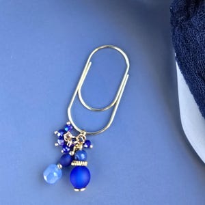 Royal Blue|Paperclip Charms|Planner Bookmarks|Accessories for Planners| Wide Paperclips|Glass Bead Charms| Bead Charms