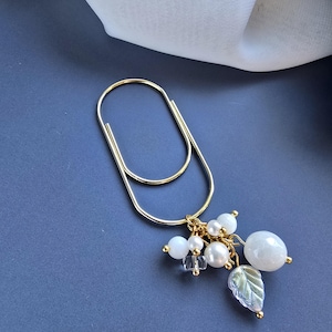 Paperclip Charms|Planner Bookmarks|Accessories for Planners| Wide Paperclips|Glass Bead Charms| Bead Charms| Stone Beads