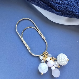Paperclip Charms|Planner Bookmarks|Accessories for Planners| Wide Paperclips|Glass Bead Charms| Bead Charms| Stone Beads