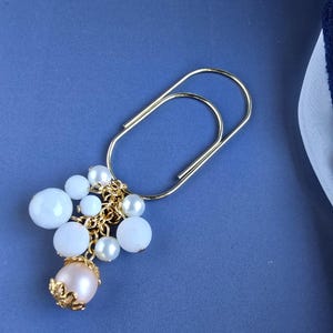 Paperclip Charms|Planner Bookmarks|Accessories for Planners| Wide Paperclips|Glass Bead Charms| Bead Charms