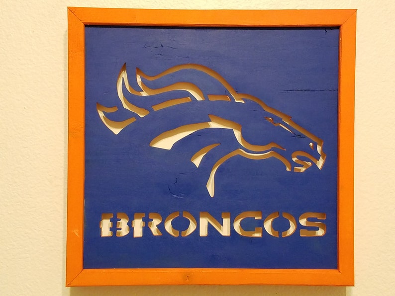 Denver Broncos Wall Art Decor That Doubles As A Night Light Made From Reclaimed Wood