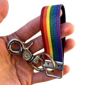Gay Pride Leather Keychain Rainbow lgbt lgbtq Key Chain Fob Flag Lesbian lgbtqia+